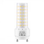 GU24 10W LED bulb with GU24 twist-lock base on white background