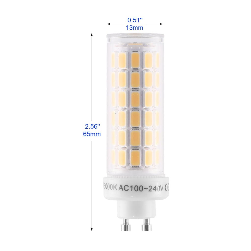 GU6.5 8W LED bulb dimensions and size diagram