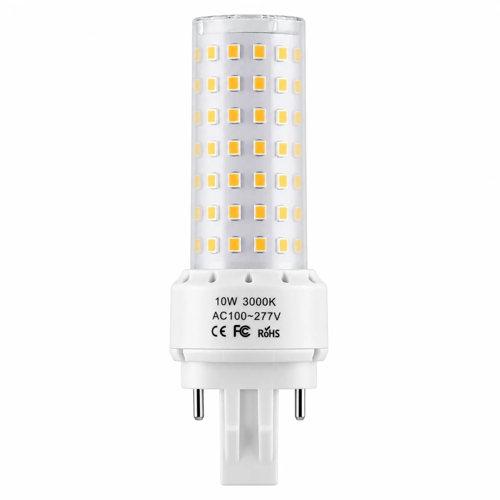 GX23-2 10W LED plug-in bulb on white background