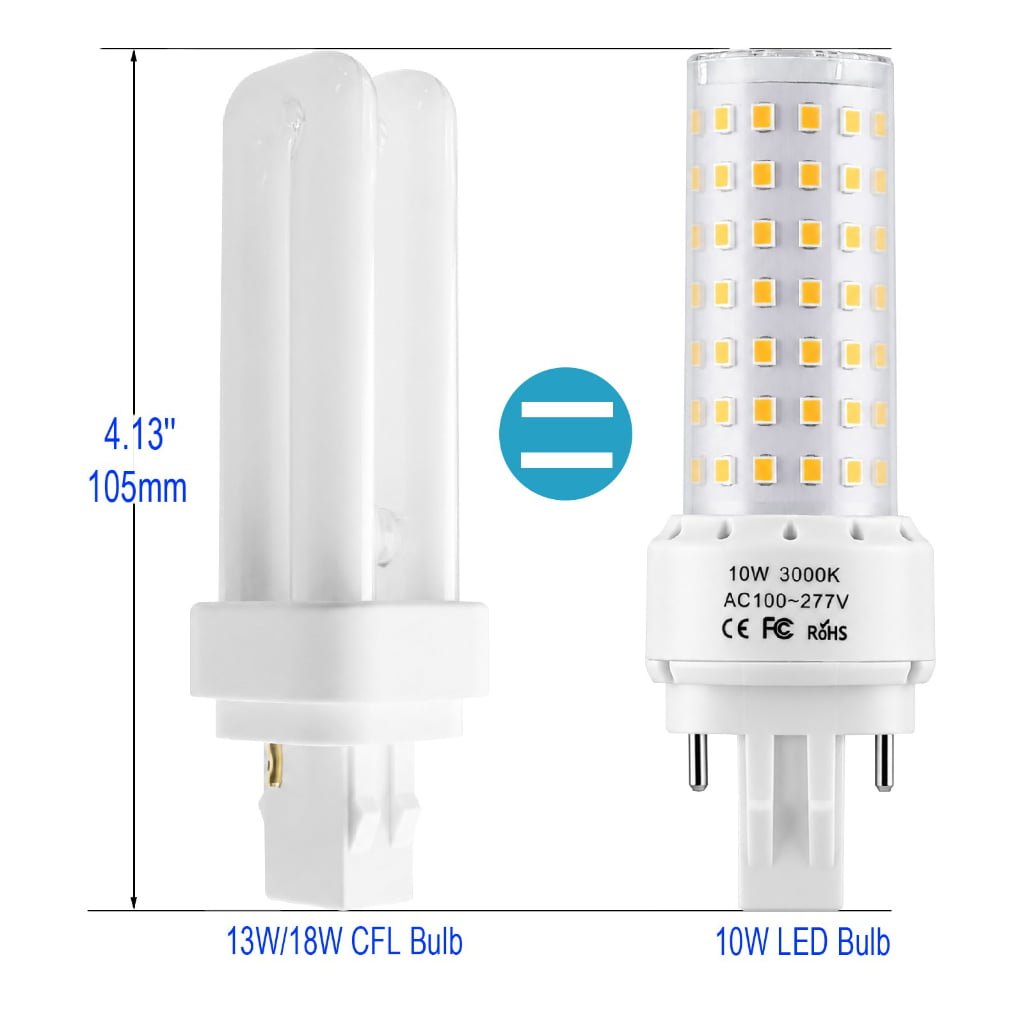 GX23-2 10W LED bulb replacement for 13W and 18W CFL plug-in lamps