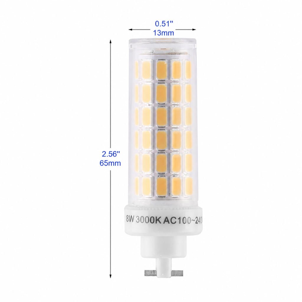 PGJ5 8W LED bulb dimensions and size diagram