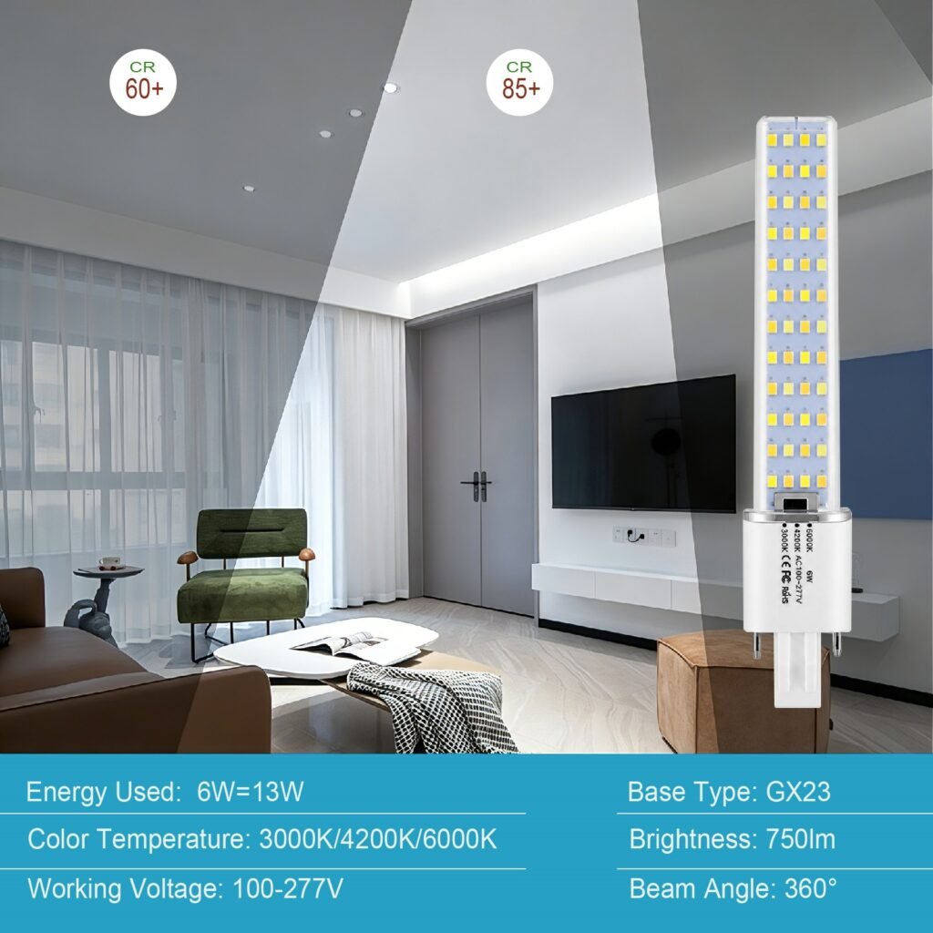 GX23 6W LED plug-in bulb used in indoor lighting fixture